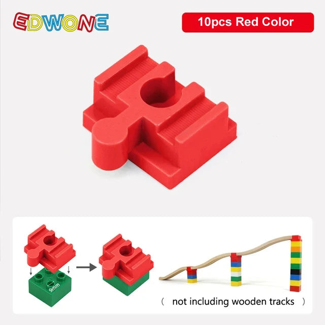 10pcs Houten Circuit Accessoires - Plastic Adapters voor Trein Speelgoed Rails