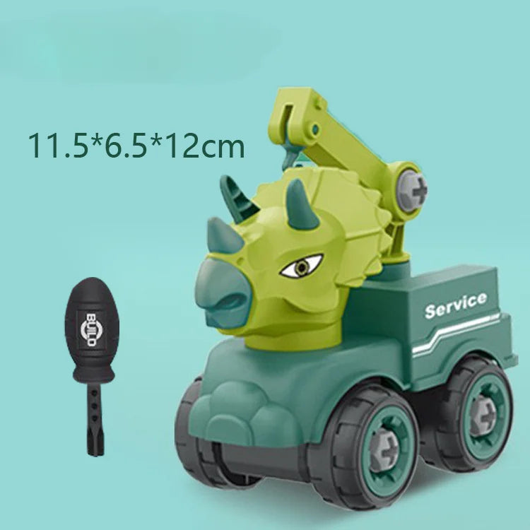 Bouwspeelgoed voor kinderen - Dinosaur auto project met graafmachine, kiepwagen, educatief DIY speelgoed