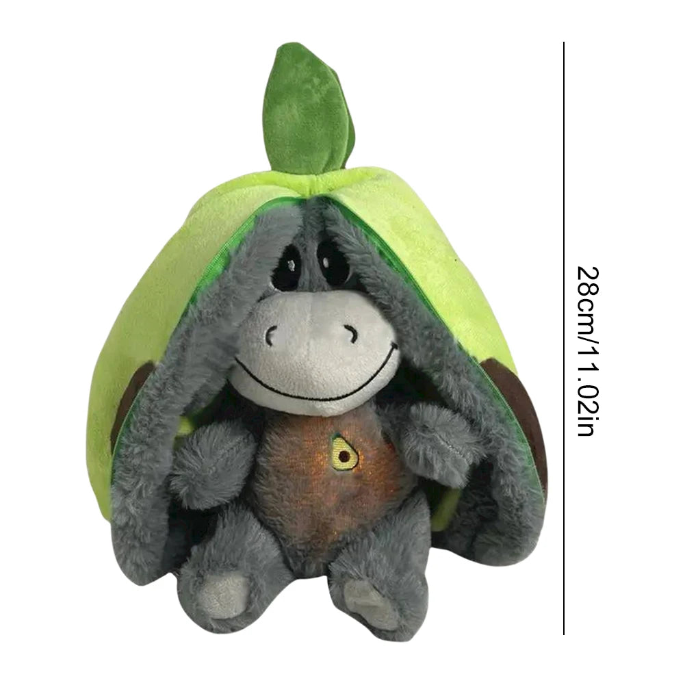 30cm Aardbei Ezel Knuffel met Licht | Creatieve Baby Pop, Ademend Pluche Slaapspeeltje als Fruitfiguur
