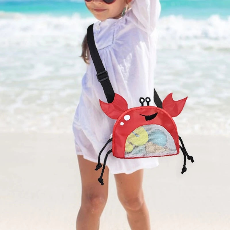 Beach Mesh Bag | Schattige Krabvormige Schelpen Tas voor Kinderen