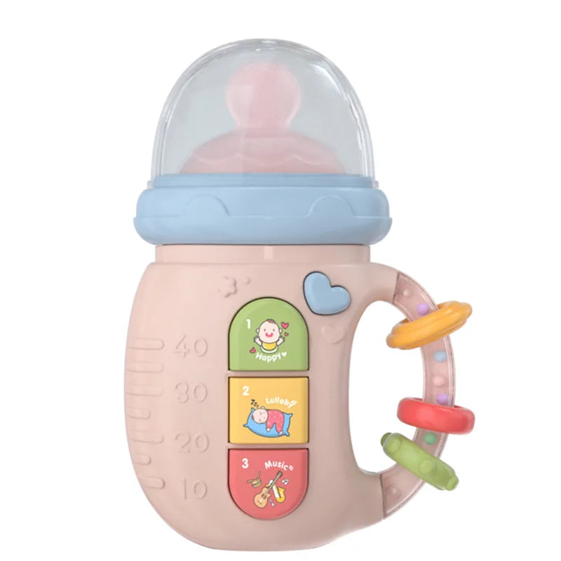 Muzikale Fopspeenfles Rammelaar – Educatief Speelgoed & Verzachtende Muziek voor Baby’s 0-12 Maanden
