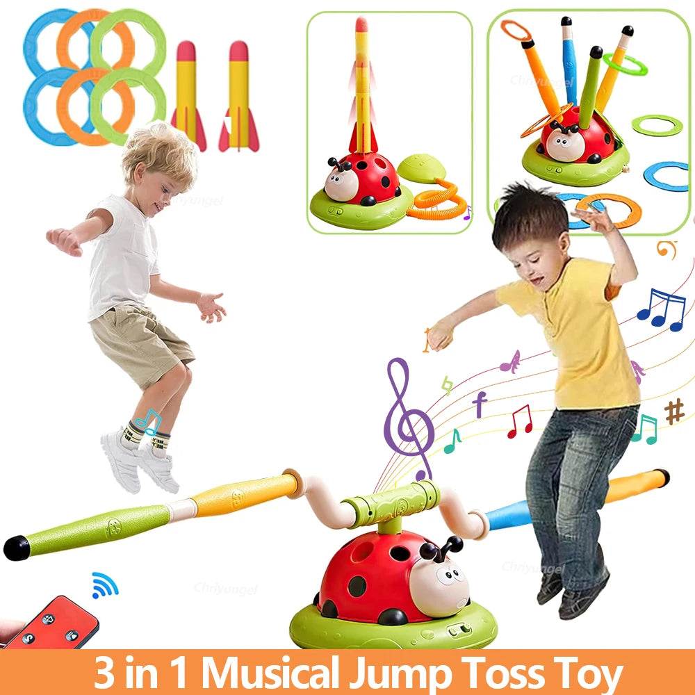 3-in-1 Muzikaal Sportspel | Raketwerper & ringwerp spel voor kinderen