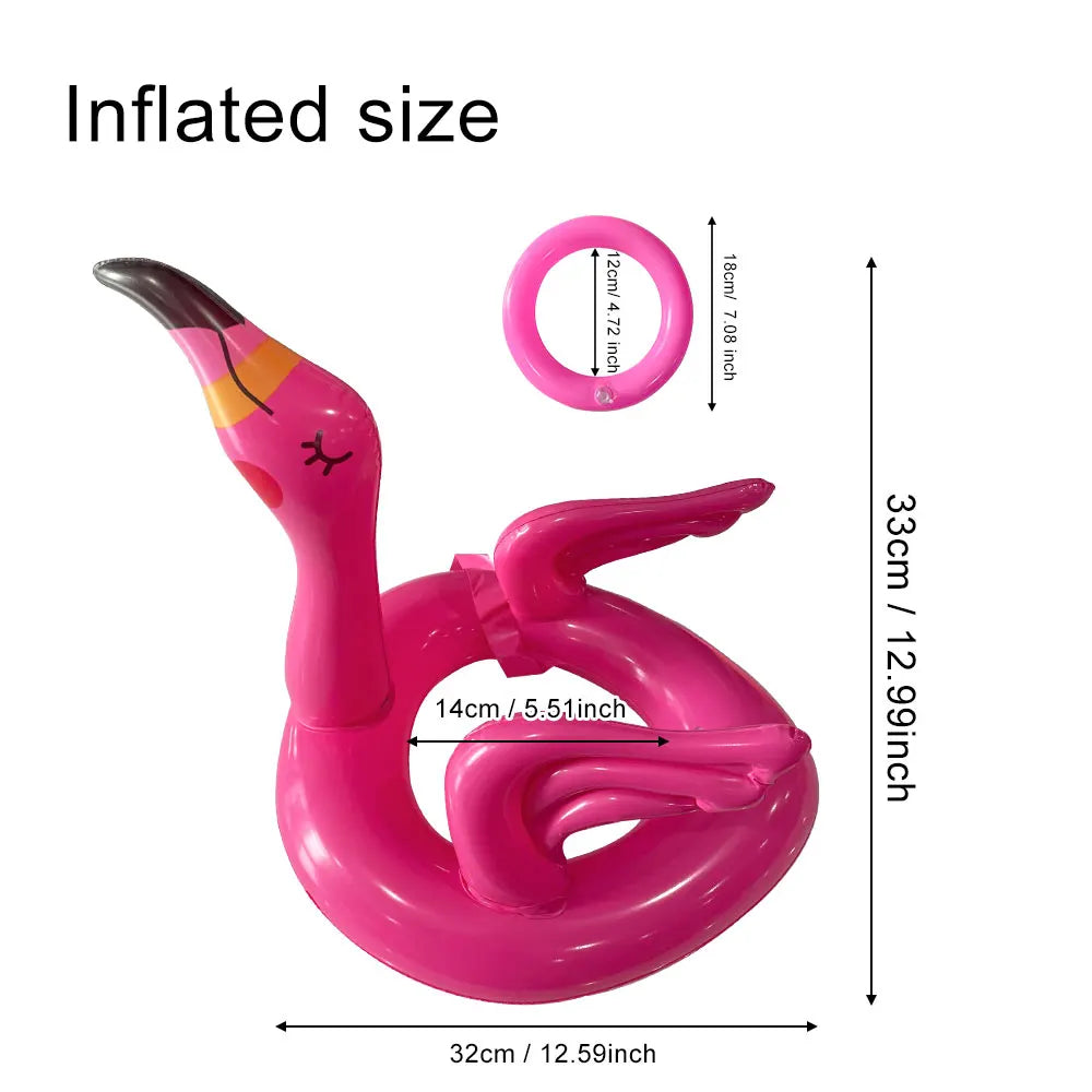 Opblaasbare Flamingo Hoepel Set | Zwembadspel voor Eindeloos Waterplezier