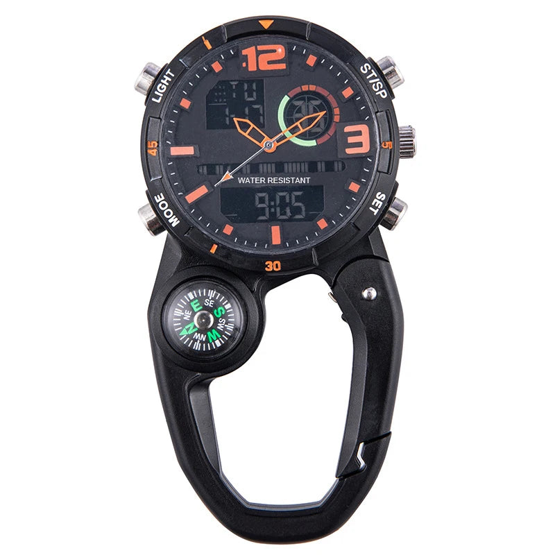 Clip-on Rugzak Karabijnhorloge | Outdoor Sport Quartz Zakhorloge, Mountaineering Accessoire voor Mannen & Vrouwen