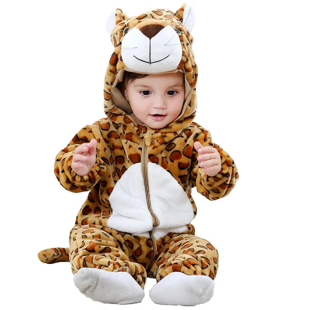 Hoodie Dieren Babysuits Romper l Duurzaam & Wasbaar met Ritssluiting