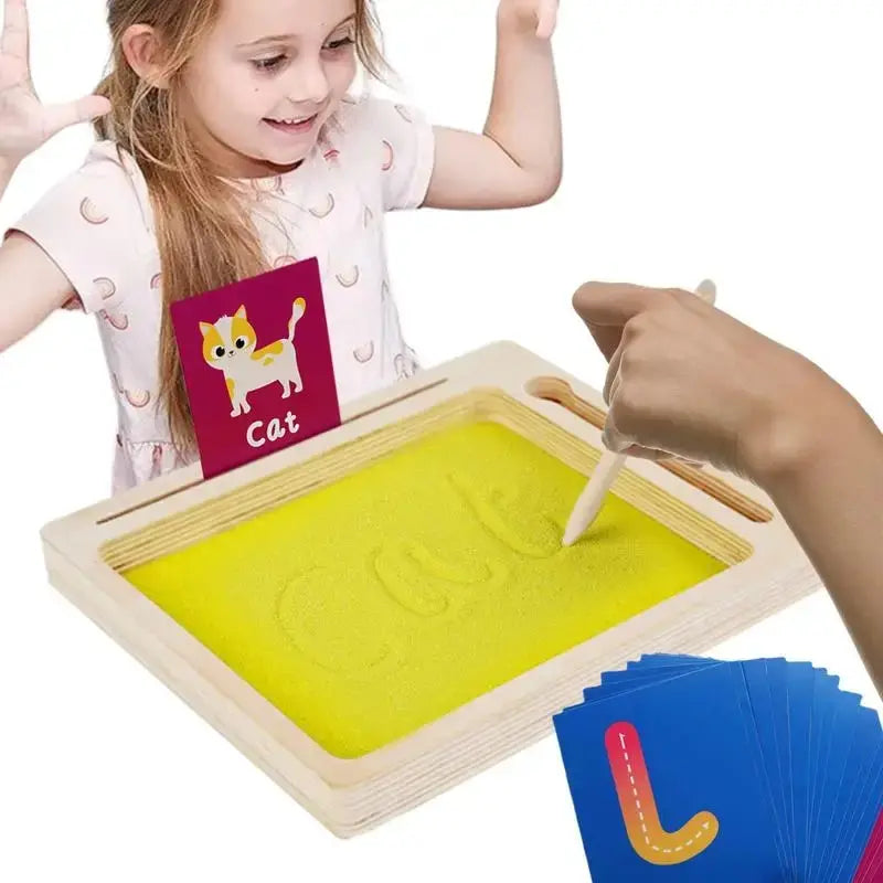 Montessori Zandbak Letterbak | Houten Schrijftray voor Kinderen