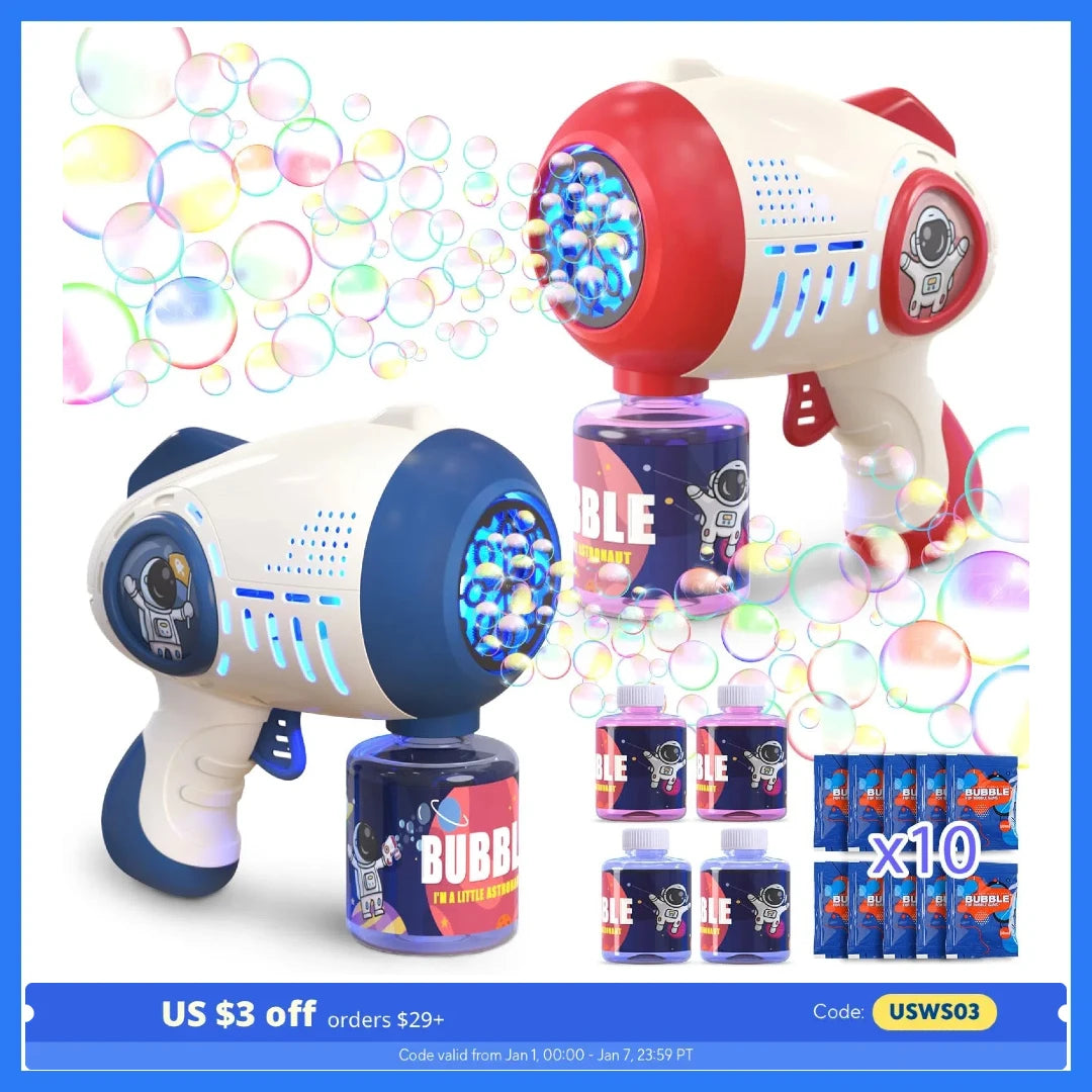 Eaglestone 2 Bubble Gun - Lichtgevende Blazer met 8 Gaten en 4 Navullingen, Buiten Feest Speelgoed