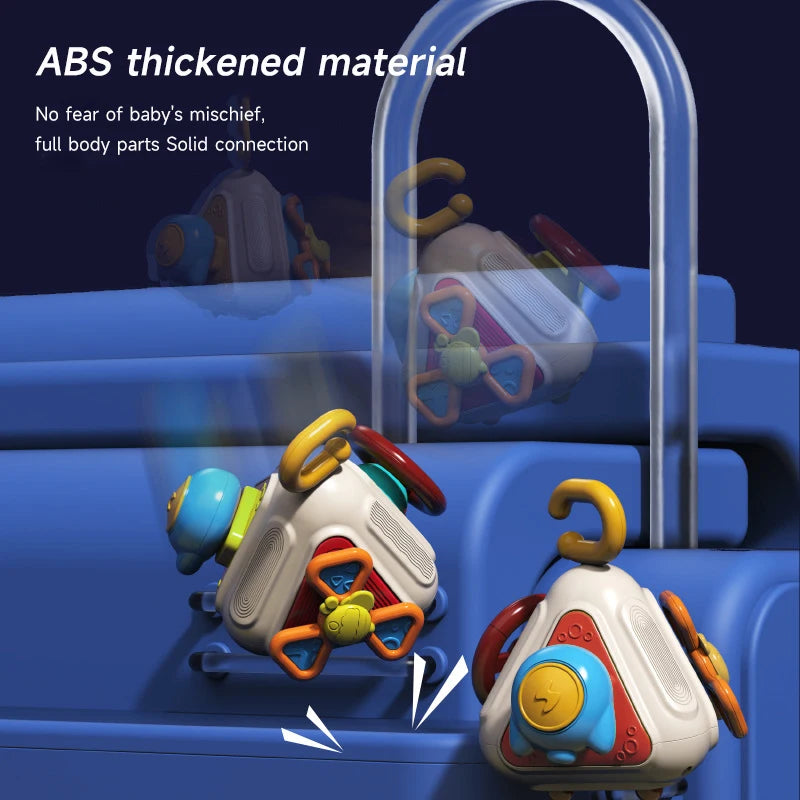 Montessori Sensorisch Speelgoed - Multifacted Kubus Drukbal voor Fijne Motoriek en Hand-oog Coördinatie, Educatief Speelgoed voor Baby's