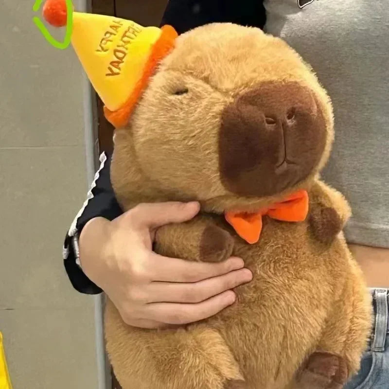 Schattige Capibara Knuffel met Dolfijnenmuts voor Kinderen - 30cm Zacht Pluche Speelgoed voor Jongens en Meisjes - Perfect Verjaardagscadeau voor Peuters en Kleuters