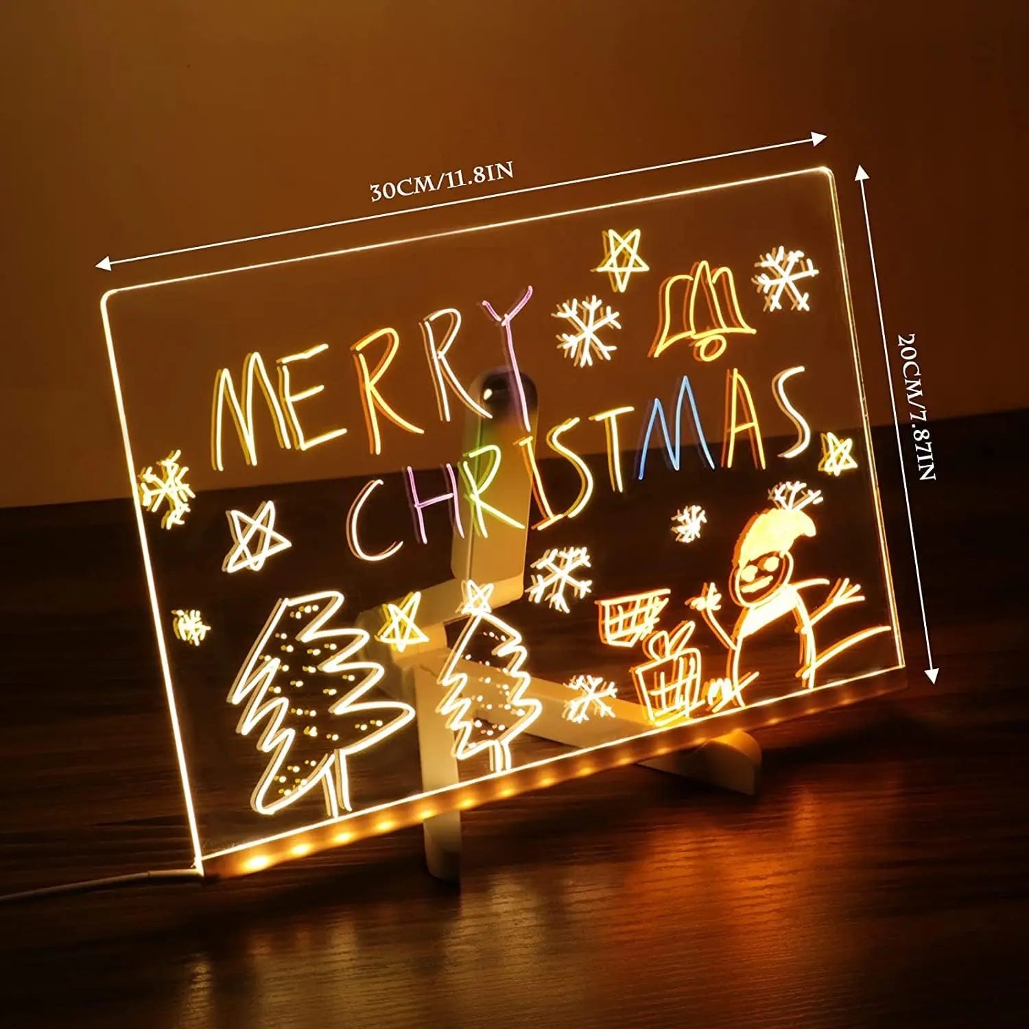Lichtgevend LED Tekenbord voor Kinderen - Magisch Acryl Schrijfbord voor Creatieve Jongens en Meisjes - Educatief Speelgoed en Prikbord, Perfect als Kerstcadeau