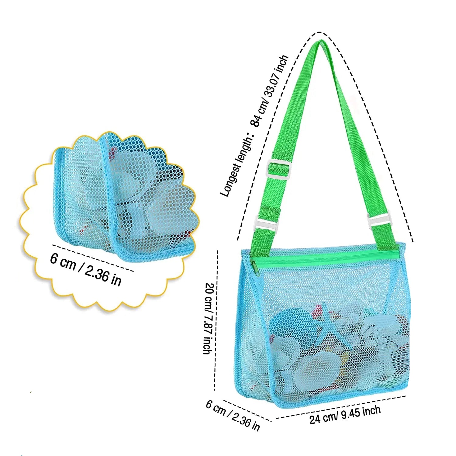 Strand Speelgoed Net Strandtas | Zand Speelgoed Tas voor Kinderen, Schelpen Verzamel Tas en Zwem Accessoires