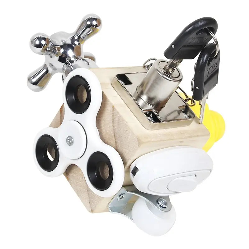 Montessori Busy Cube | Houten Fidget & Reisspeelgoed