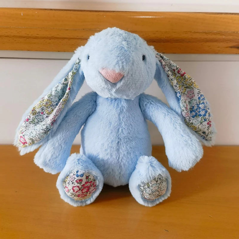 25cm Superzachte Konijn Knuffel | Schattig Pluche Konijntje met Bloemige Oren, Geschenk voor Meisjes