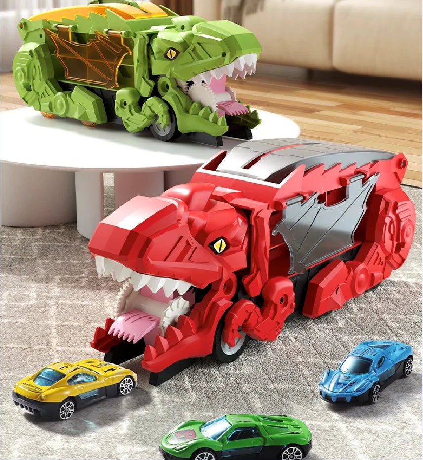 Grote eetbare dinosaur auto - Tyrannosaurus speelgoed met opbergruimte, inertieauto en ejectie, verjaardagscadeau voor jongens