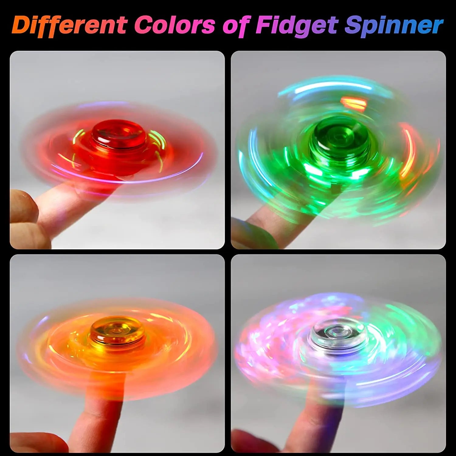 LED Oplichtende Fidget Spinner | Luminiserend Vingertop Speelgoed, Stressverlagend & Anti-angst, Feestartikelen voor Kinderen & Volwassenen