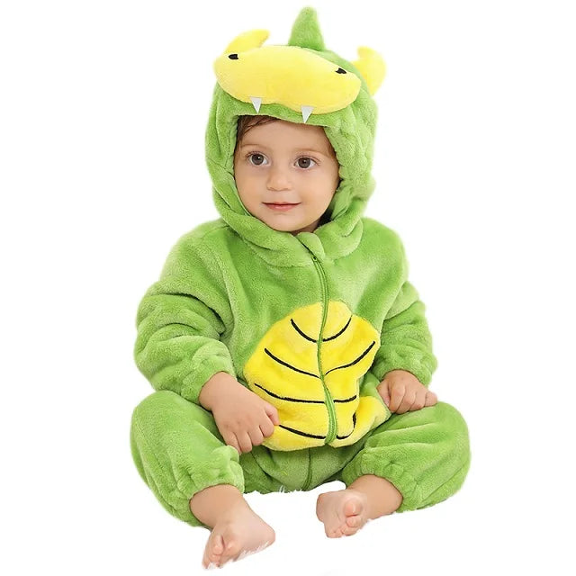 Hoodie Dieren Babysuits Romper l Duurzaam & Wasbaar met Ritssluiting