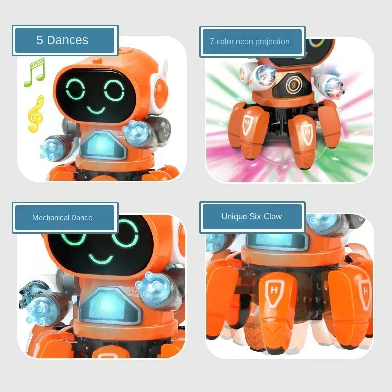 Glow Muziek Robot Speelgoed | LED Dansrobot met Geluid | Baby & Kinderen Educatief Speelgoed | Verjaardagscadeau