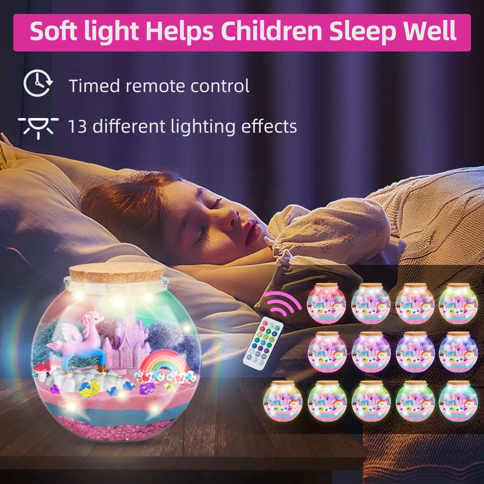 Eenhoorn Meisjes Cadeau | DIY Eenhoorn Kunst & Ambachtenset, Stralende Eenhoorn Glazen Container, Verjaardagscadeau