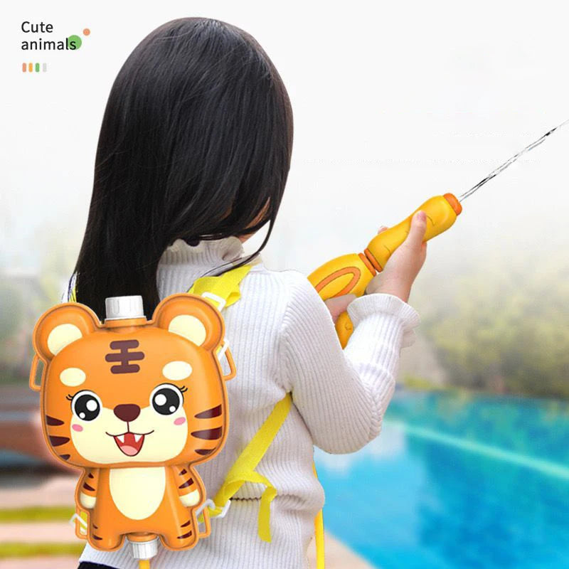 Kinderrugzak met Waterpistool – Cartoon Waterpistoolspeelgoed – Gebalanceerd Watergevechtspeelgoed voor Buitenspel