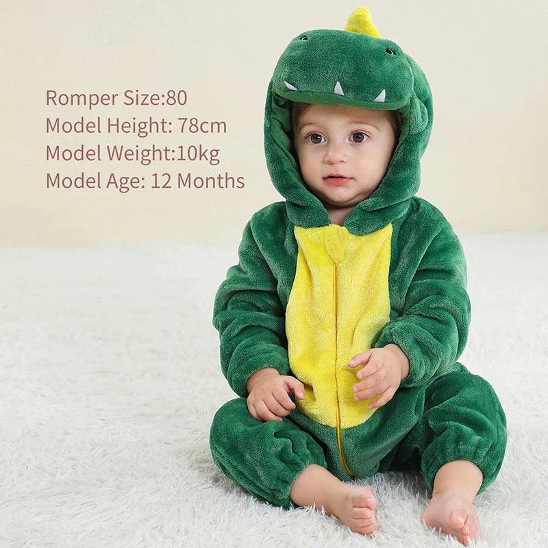 Hoodie Dieren Babysuits Romper l Duurzaam & Wasbaar met Ritssluiting