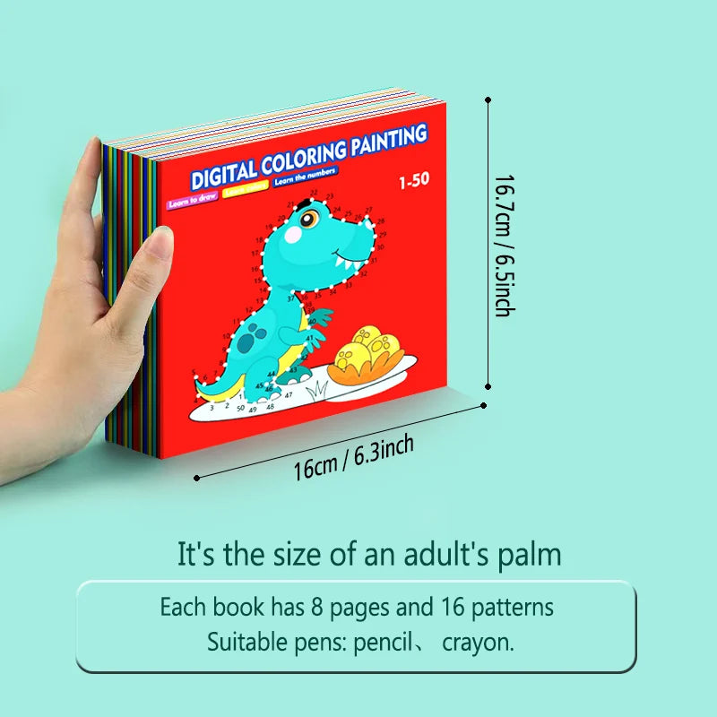 Kinder Kleur- & Leerboek | Doodle Boek met Cijfers, Educatief Teken Spel Cadeau