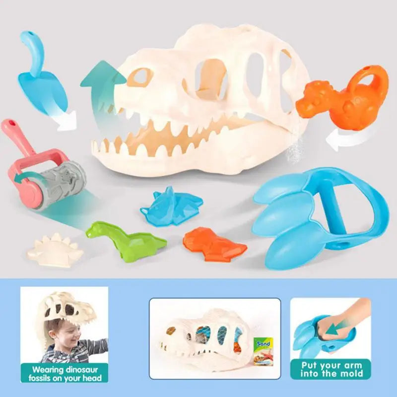 Buitenspeelgoed voor Kinderen | 9-delige Dinosaurussandbox Speelset voor Zandpret