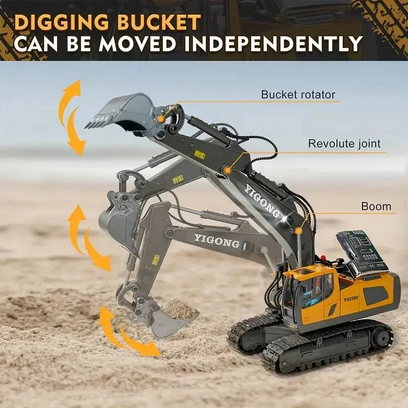 1 stuk Hoogwaardig Afstandsbedienings Graafmachine met Realistisch Ontwerp en Verbazingwekkende Esthetiek – Ideaal Voor Kinderen en Verzamelaars