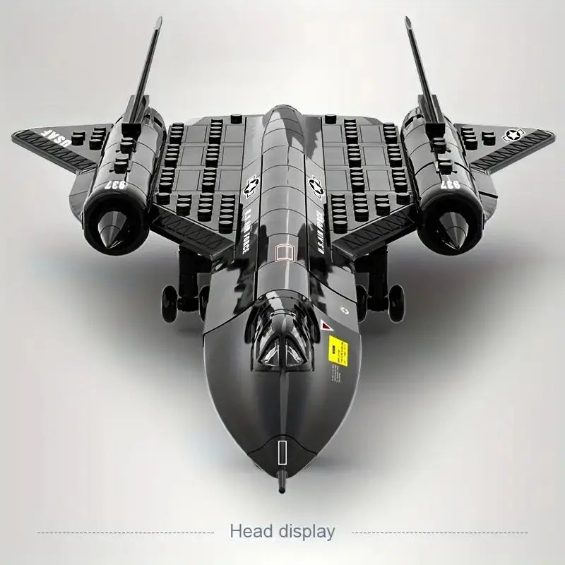 Militaire SR-71 Blackbird Verkenningsvliegtuig Ruimtebouwstenen Kleine Deeltjes Puzzel Montage Speelgoed