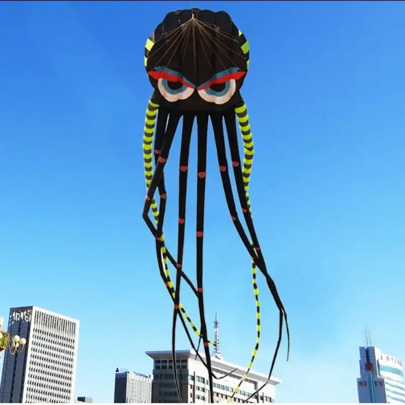 3D 8m Octopus Vlieger | Zachte Dierenvlieger, 4 Kleuren, Nylon, Makkelijk te Laten Vliegen, Scheurbestendig
