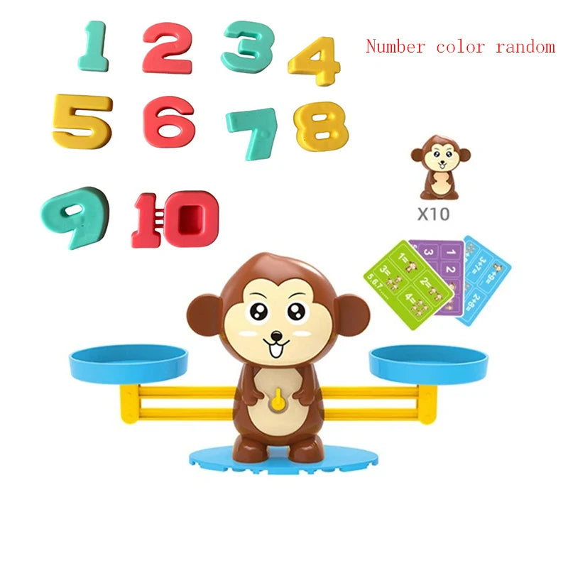 Monkey Balans Wiskundespel | Montessori Telspel voor Peuters & Kleuters
