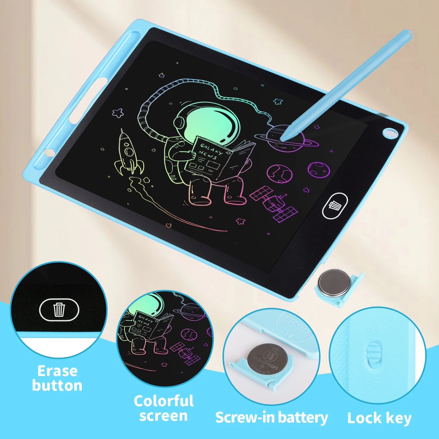 12 Inch LCD Tekenbord | Wisbaar Schrijfbord voor Kinderen