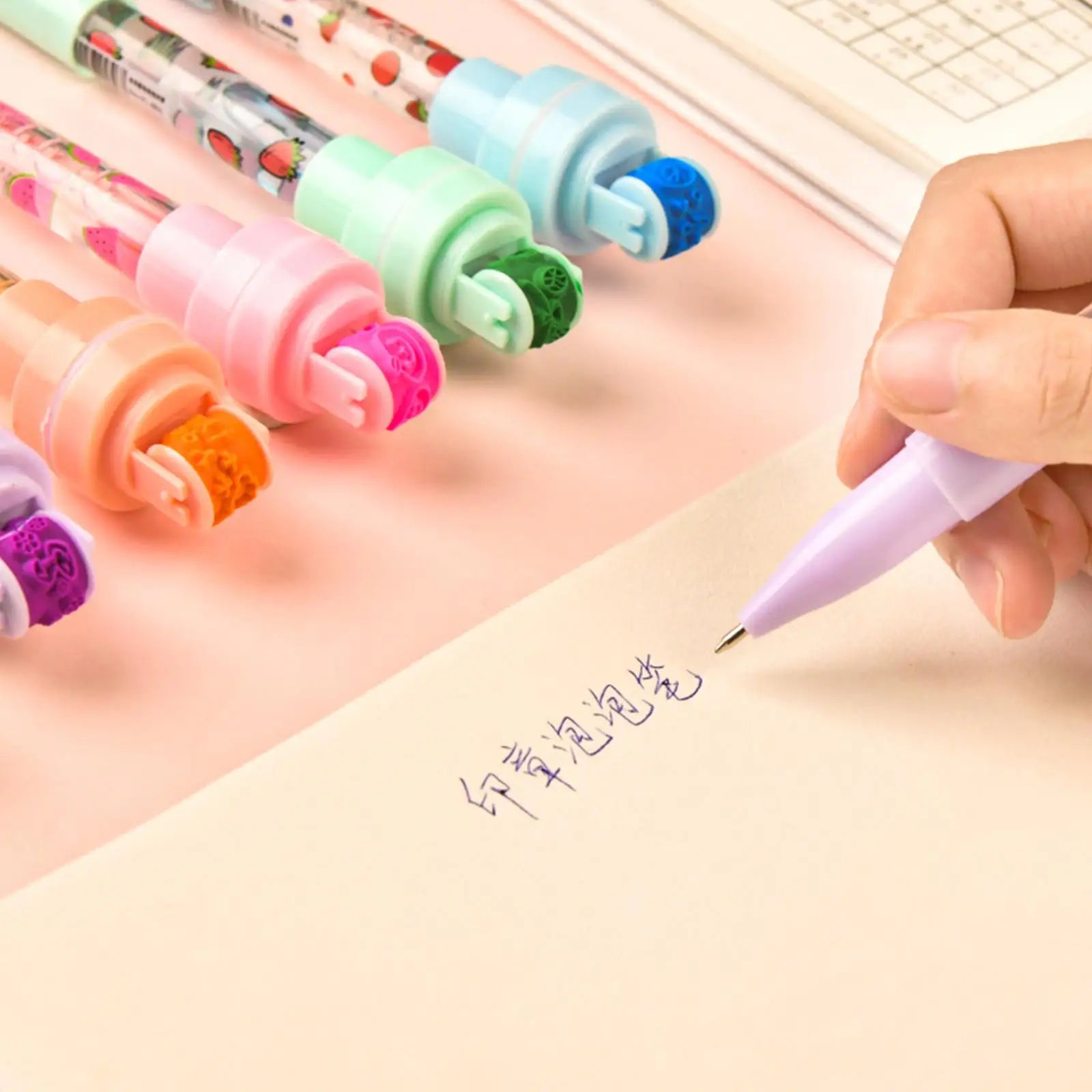 5-in-1 Bubble Roller Balpen met Licht | Magische Schrijfset | Schoolbenodigdheden