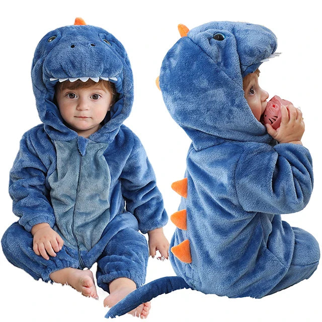 Hoodie Dieren Babysuits Romper l Duurzaam & Wasbaar met Ritssluiting