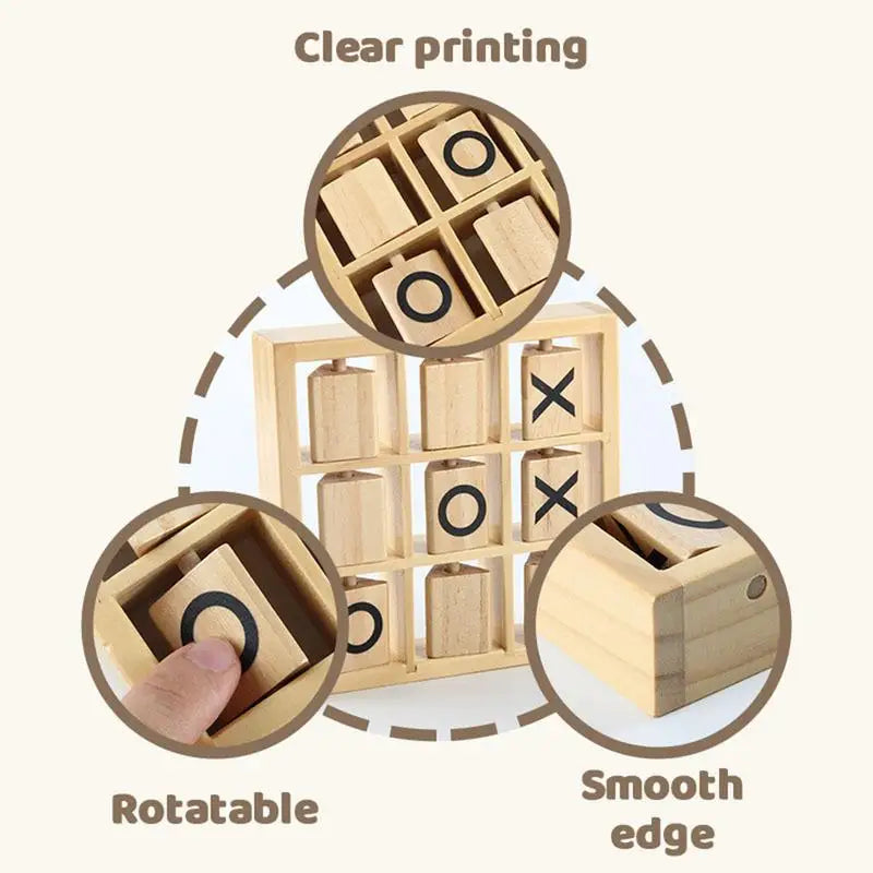 Houten Tic Tac Toe Spel | Educatief Familie & Reis Bordspel, Indoor & Outdoor Speelplezier