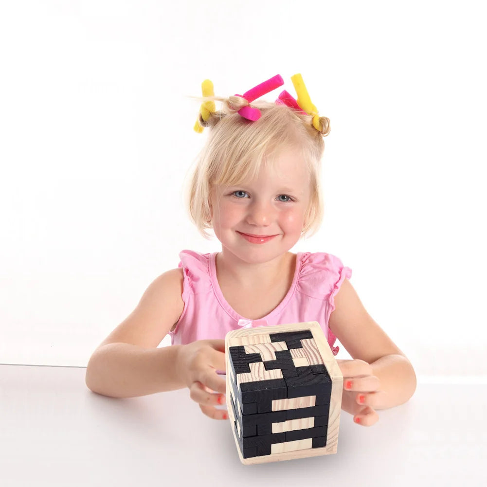 3D Houten Puzzel Kubus | Educatief Luban Speelgoed, Breinontwikkeling en Vroege Leren, Cadeau voor Kinderen