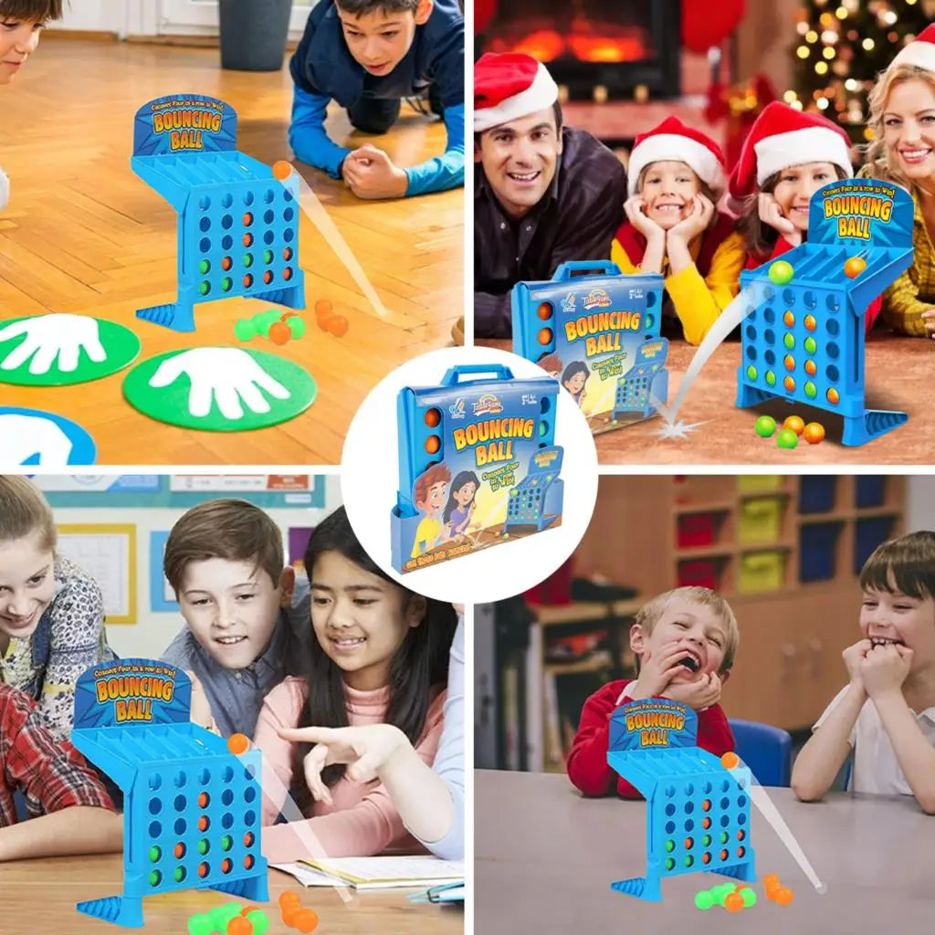 4-in-1 Schiet & Connect Spel | Gezelschapsspel voor Kinderen & Familie