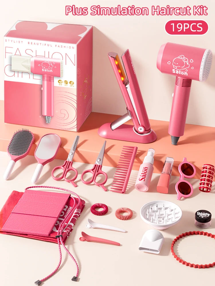 Kapsalon rollenspel speelgoed - Kappersspeelset met föhn, educatief speelgoed voor meisjes, ideaal voor fantasierijke spellen.
