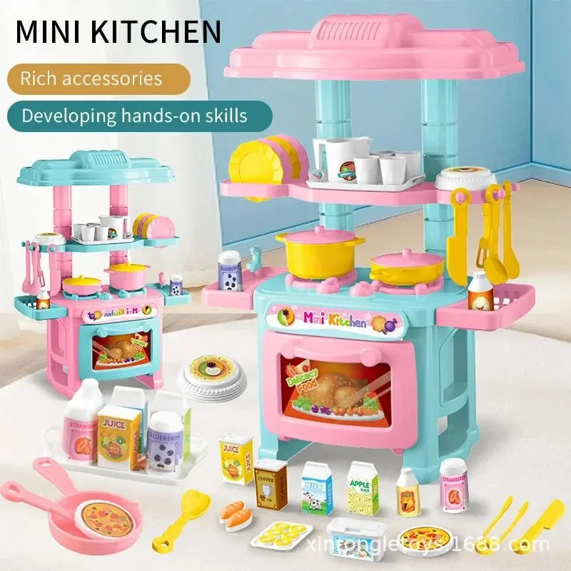 Mini Keuken Speeltafel Set | DIY Gesimuleerd Kook- en Tafelgerei, Rollenspel Speelgoed, Cadeau voor Kinderen en Jongens