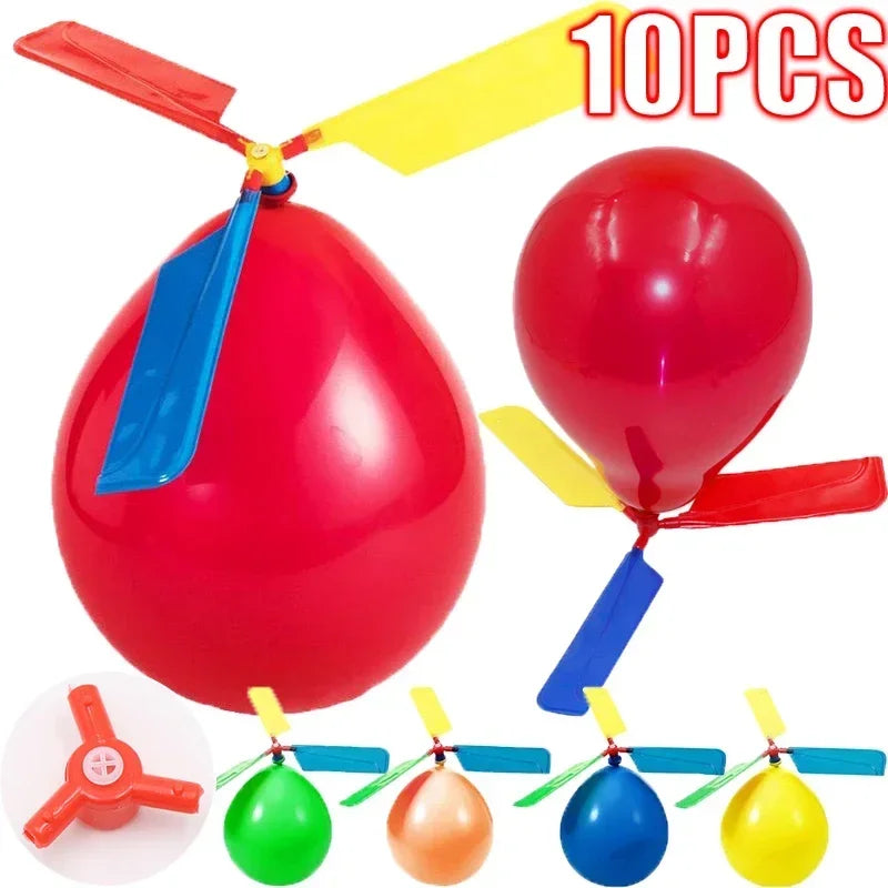10pcs Helikopter Ballonnen - Vliegend Speelgoed Aangedreven voor Buiten Spellen en Verjaardagsfeesten