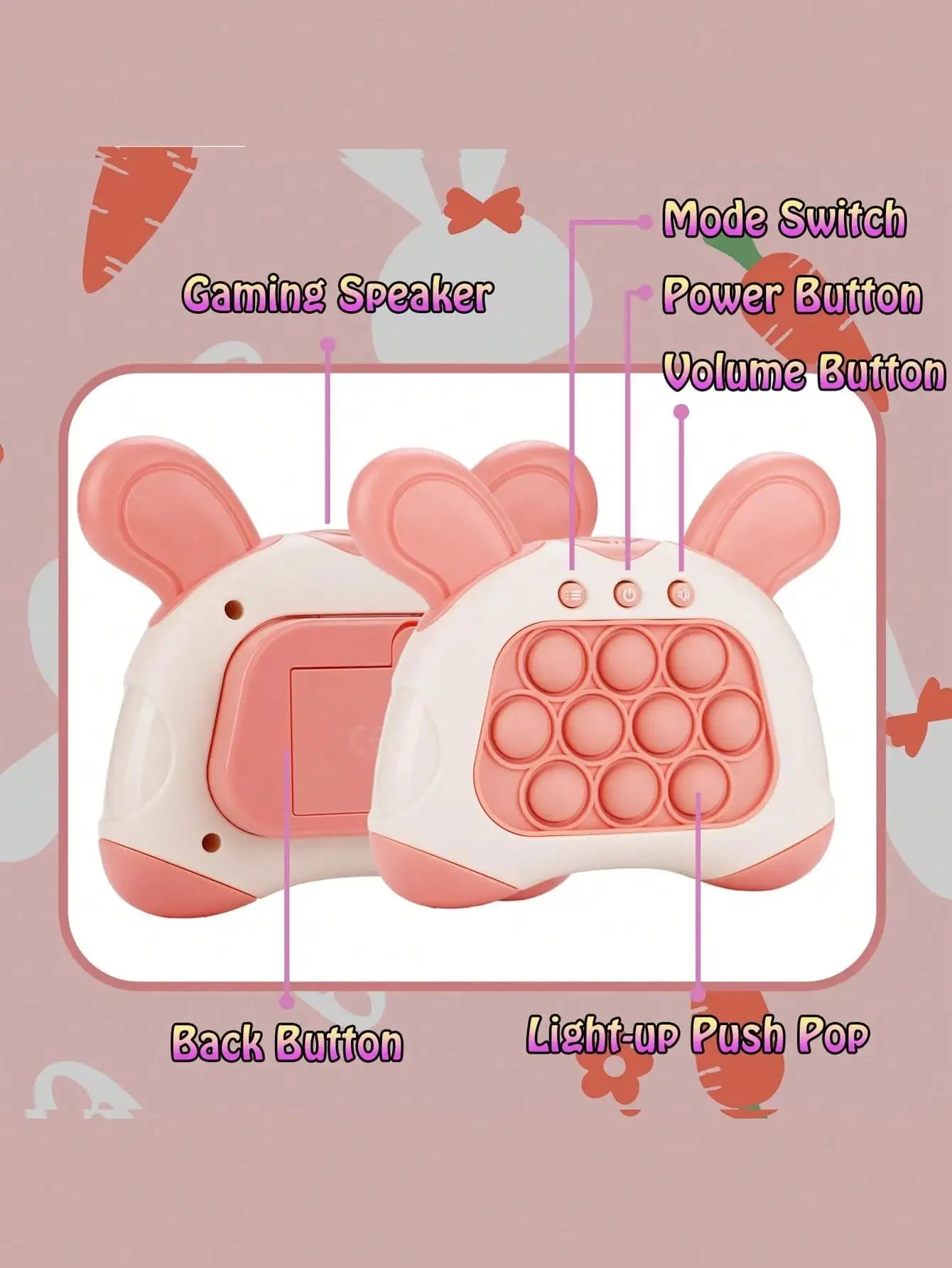 Pop It Fidget Game met Licht & Geluid | Kinderspel Handheld