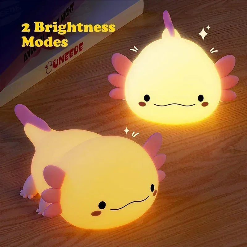Schattige Axolotl Nachtlamp | Zacht Siliconen & Oplaadbaar via USB