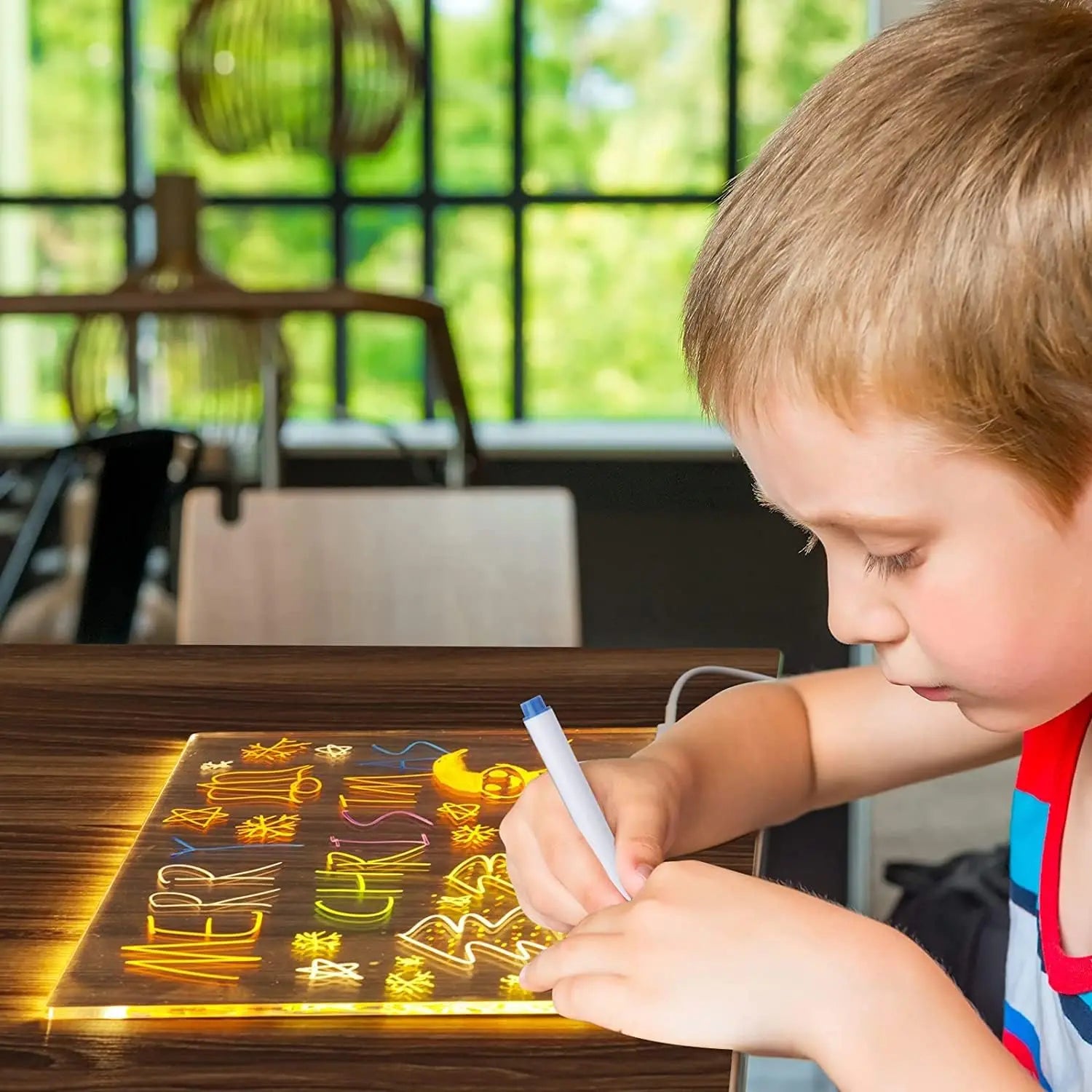 Lichtgevend LED Tekenbord voor Kinderen - Magisch Acryl Schrijfbord voor Creatieve Jongens en Meisjes - Educatief Speelgoed en Prikbord, Perfect als Kerstcadeau