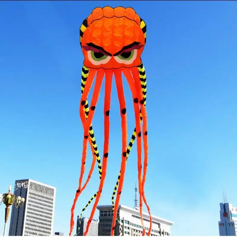3D 8m Octopus Vlieger | Zachte Dierenvlieger, 4 Kleuren, Nylon, Makkelijk te Laten Vliegen, Scheurbestendig