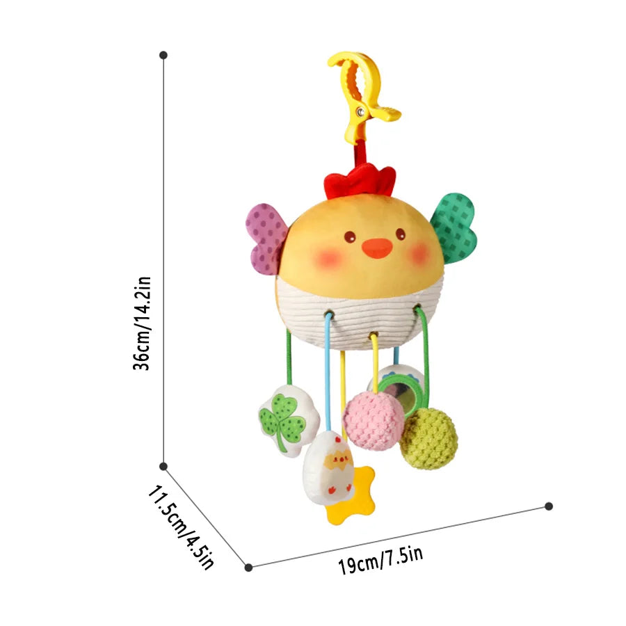 Kerst baby pluche speelgoed|Hangend sensorisch speelgoed voor kinderwagen