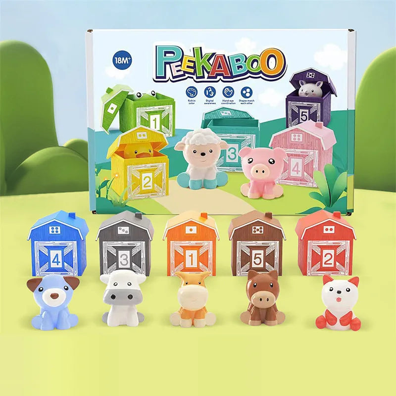 Montessori Leer Speelgoed | Dieren Vingerpoppen & Peekaboo