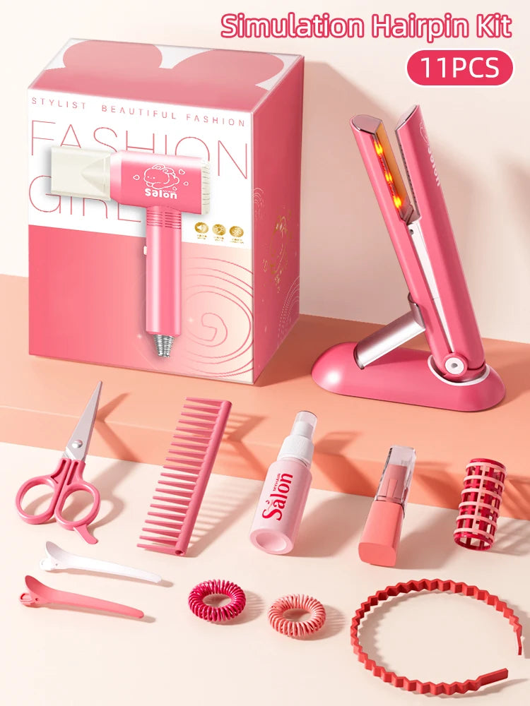 Kapsalon rollenspel speelgoed - Kappersspeelset met föhn, educatief speelgoed voor meisjes, ideaal voor fantasierijke spellen.