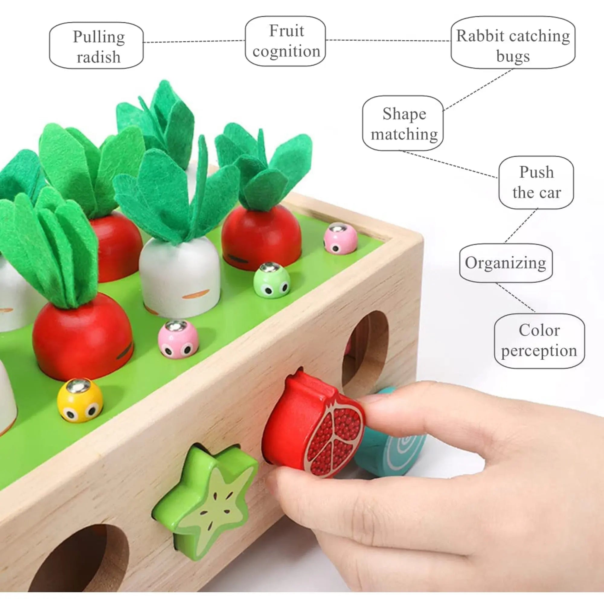 Montessori Speelgoed Voor Peuters, Houten Educatief Speelgoed Voor Jongens En Meisjes Van 1-3 Jaar, Fijne Motoriek, Cartoonvormen En Kleuren
