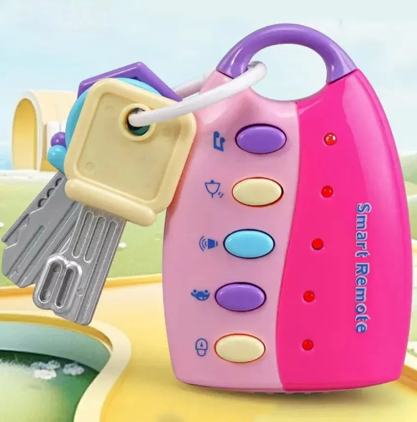 Tableau sensoriel Montessori | Jouet éducatif de simulation de clé de voiture avec lumières et musique, effet sonore de voiture pour enfants