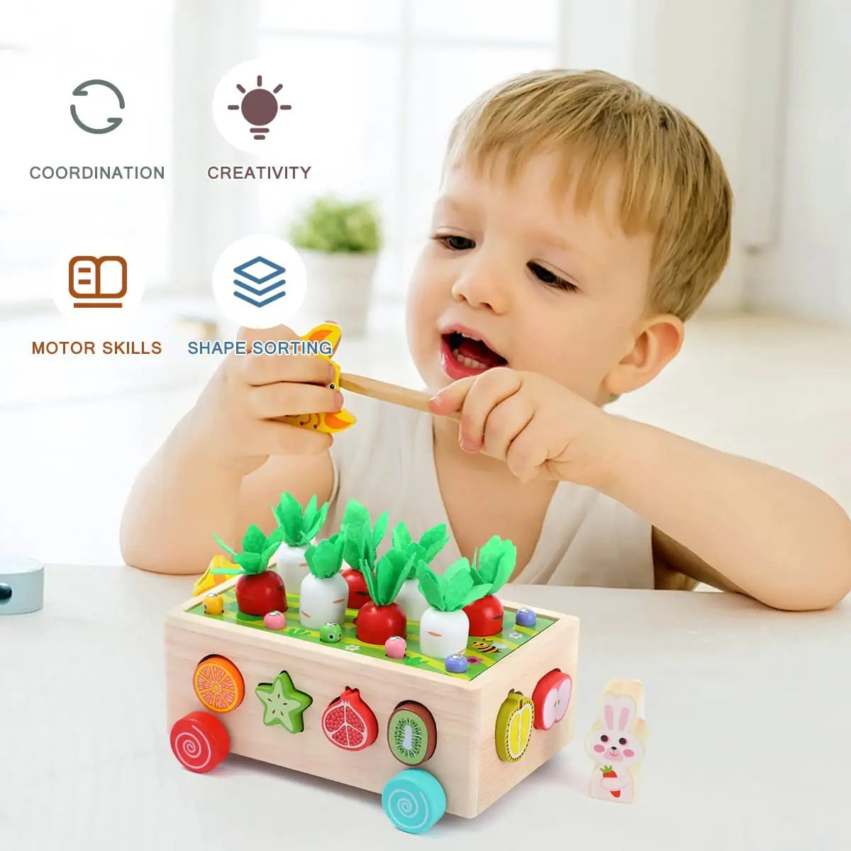 Houten Montessori Vorm & Kleurenspel | Educatief Speelgoed voor 1–3 Jaar | Fijne Motoriek