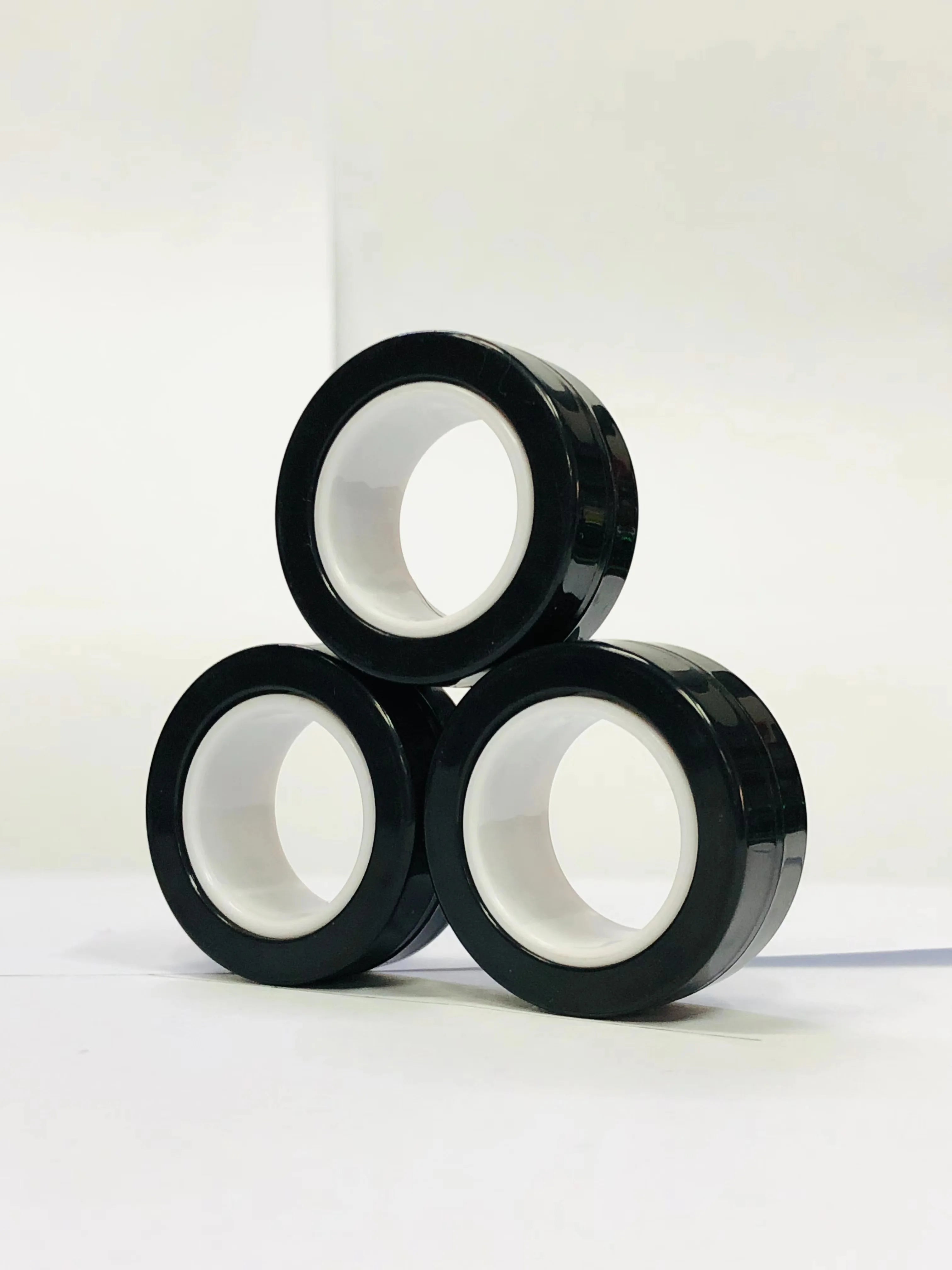 3 stuks vinger magnetische ringen | Kleurrijke fidget speelgoed set voor volwassenen en kinderen, magneet spinner ringen voor stressverlichting